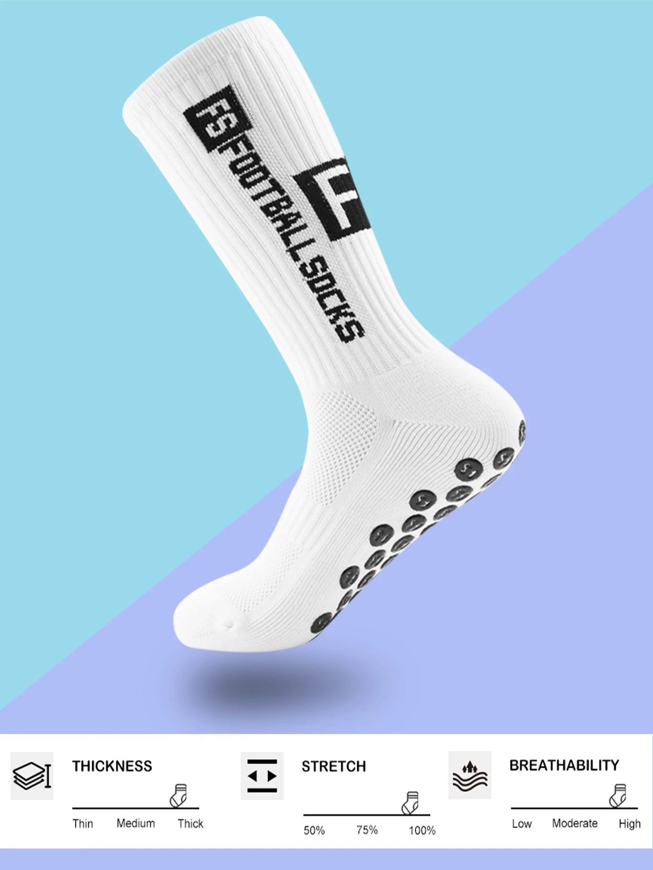 Lot de 4 paires – Chaussettes de sport antidérapantes