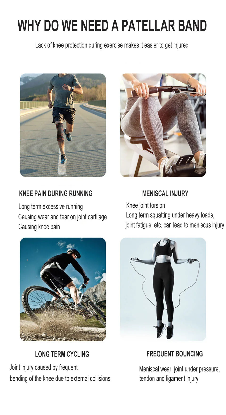 Genouillère pour rotule, manchon de compression pour genou